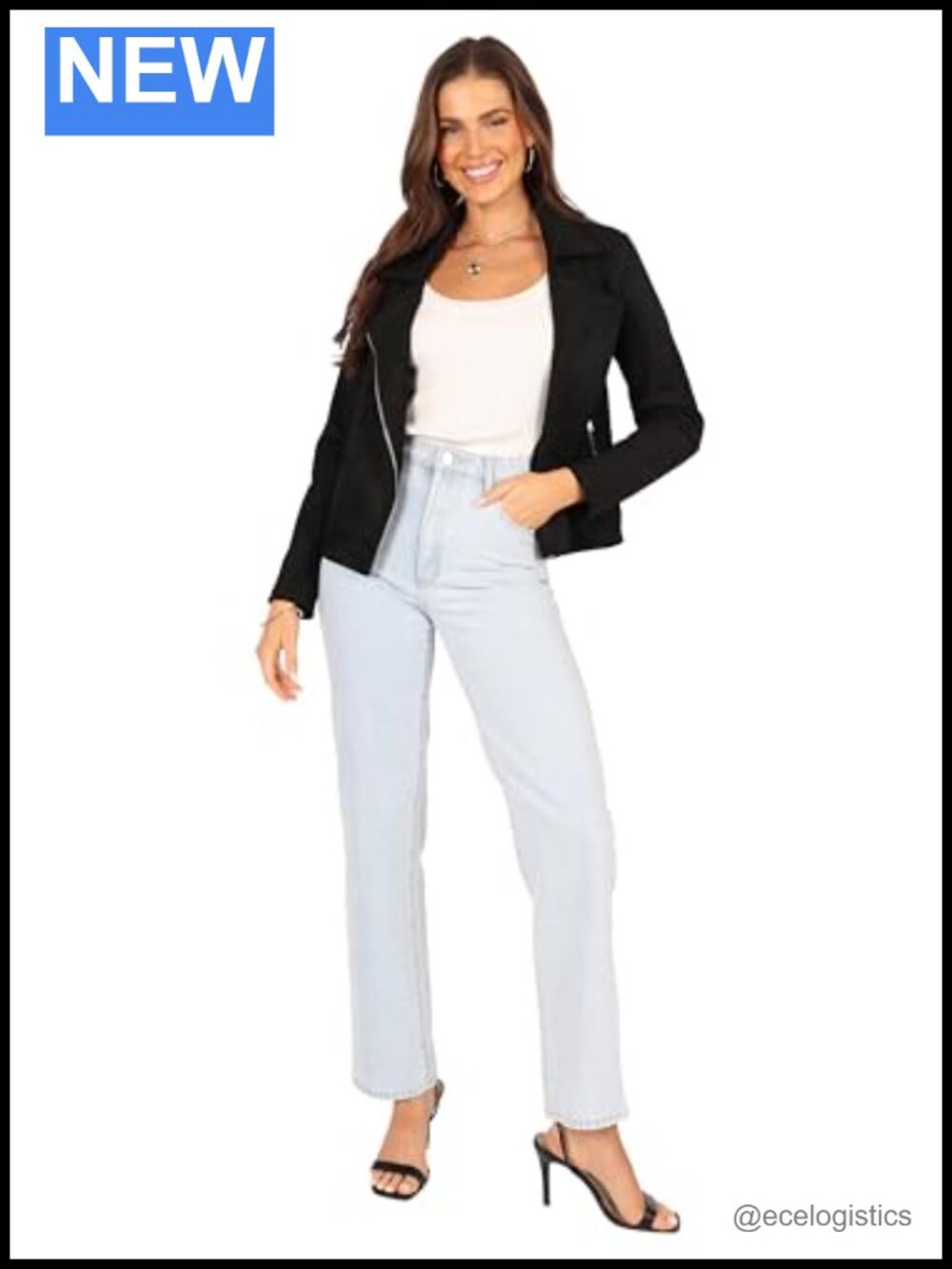 Faux Suede Moto Jacket Long Sleeve Lightweight Zip Front Coat